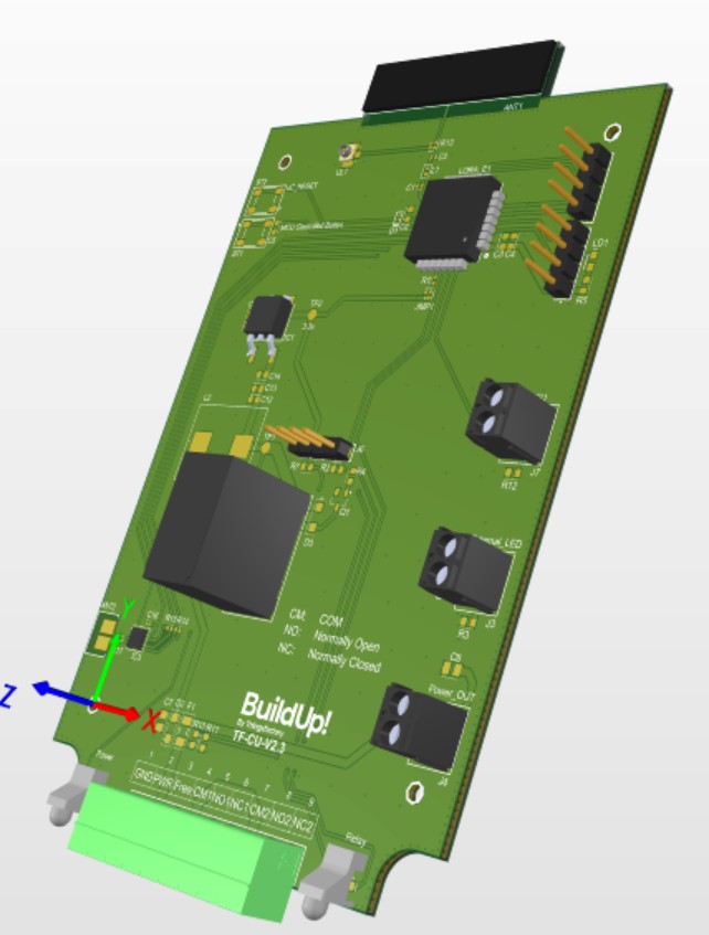 Wireless water-control PCB STEP render